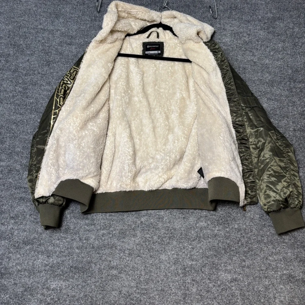 Southpole Kids Bomber Jacket NASA Space Explorer Sherpa‎ Lined Olive Green XL
